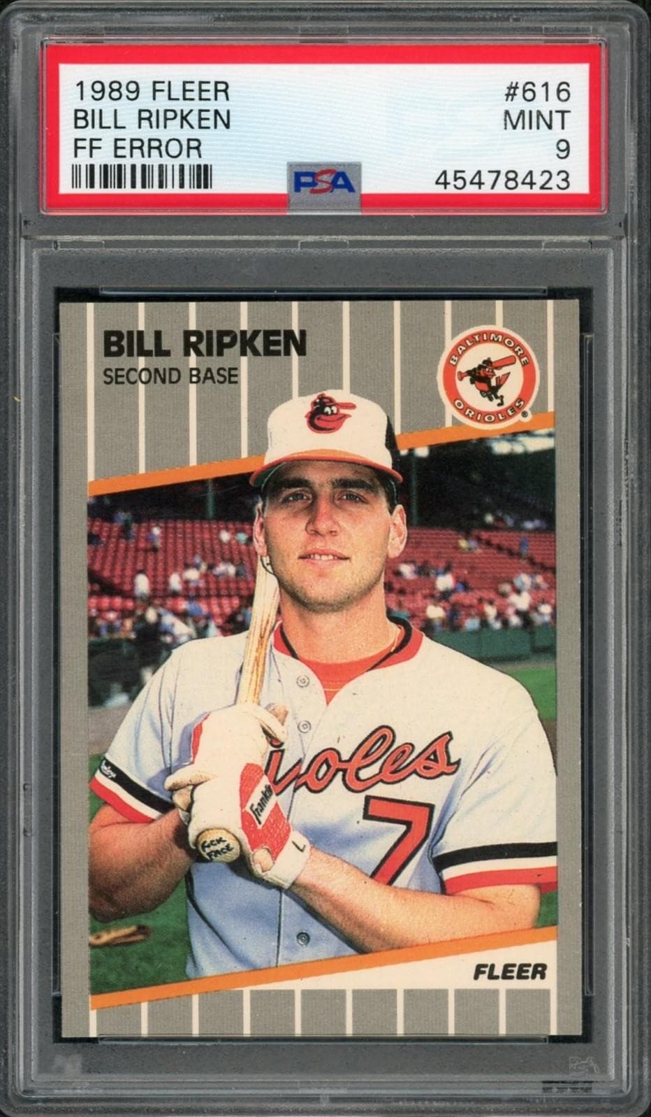 1989 Fleer Bill Ripken FF Error #616 PSA 9