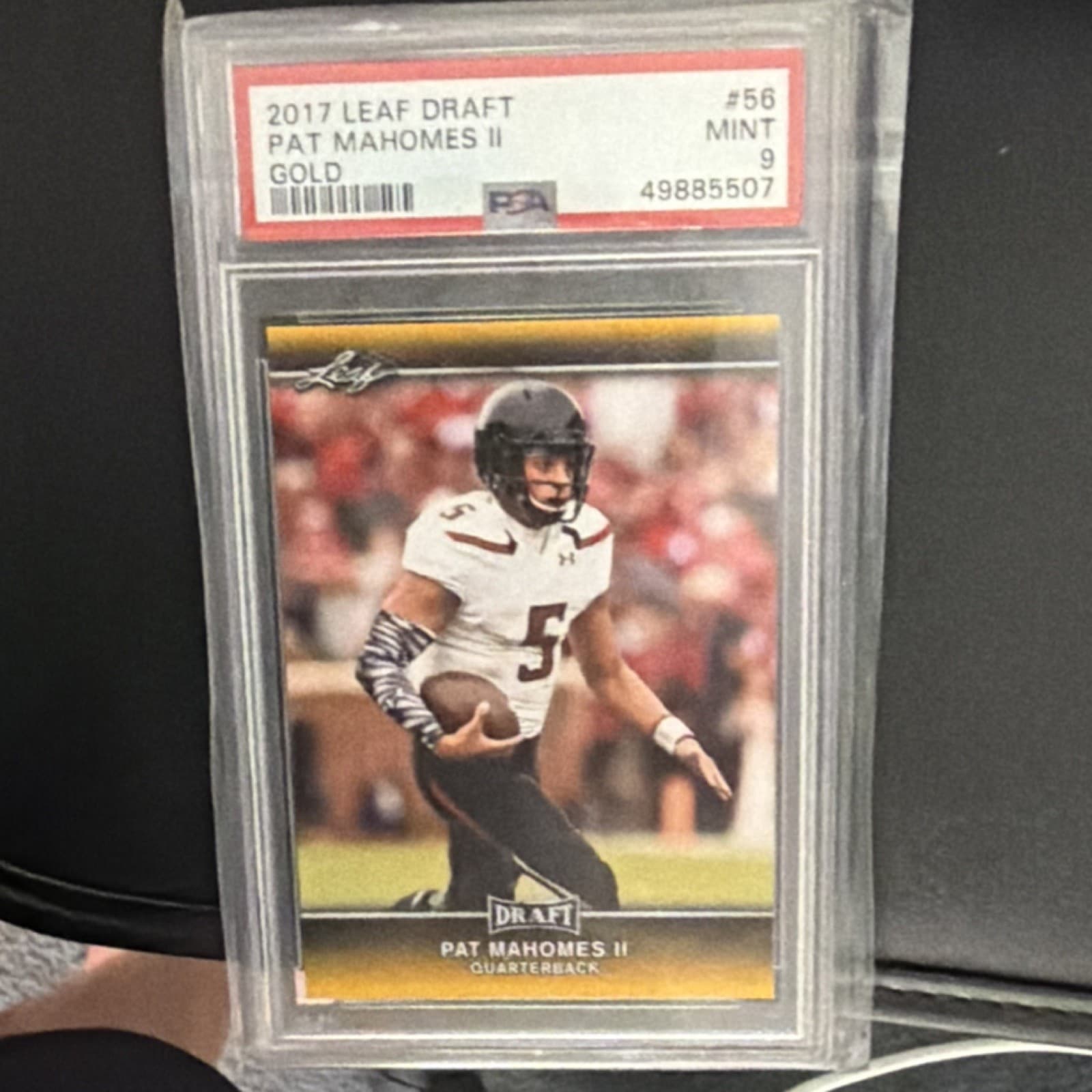 Leaf 2017 Draft Patrick Mahomes II RC Gold Parallel #56 PSA 9 Football Card
