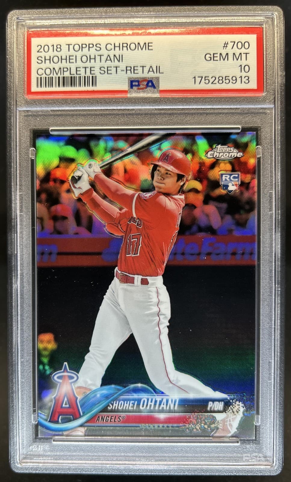 2018 Topps Shohei Ohtani Factory Chrome Rookie Variations Refractor #700 PSA 10
