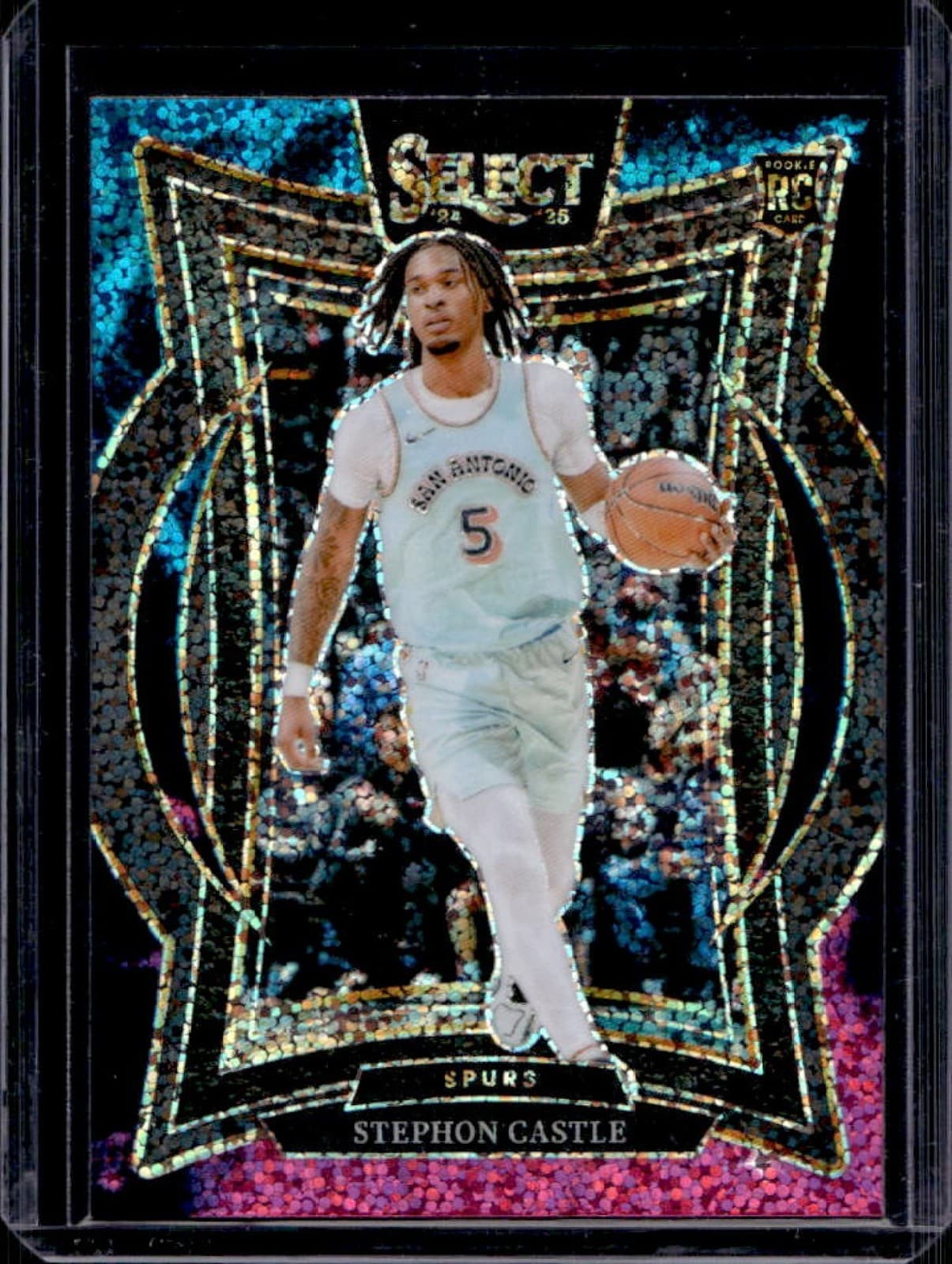2024-25 Panini Select Stephon Castle Concourse SSP Cosmic Prizm RC #72 Spurs