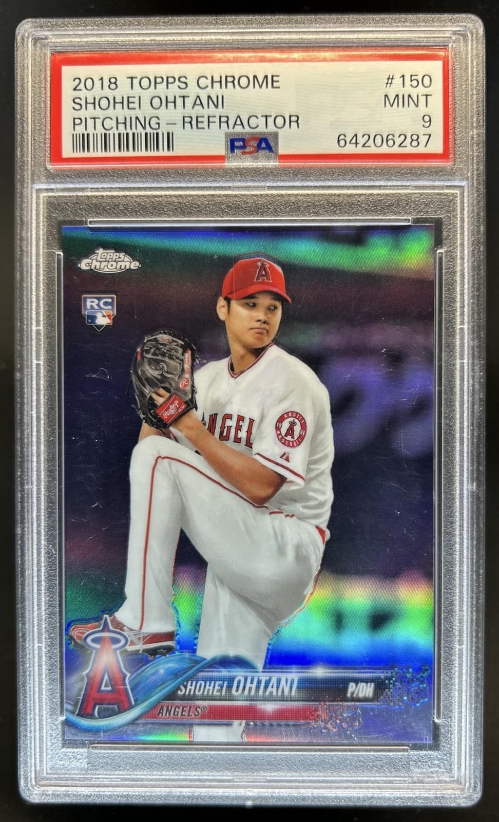 2018 Topps Chrome Shohei Ohtani RC Refractor Rookie #150 Angels PSA 9