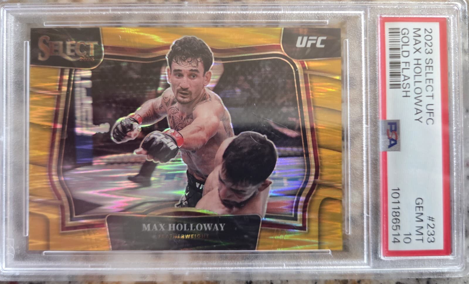 2023 Panini Select UFC - Max Holloway Gold Flash /10 PSA 10 🔥 Octagonside! BMF 