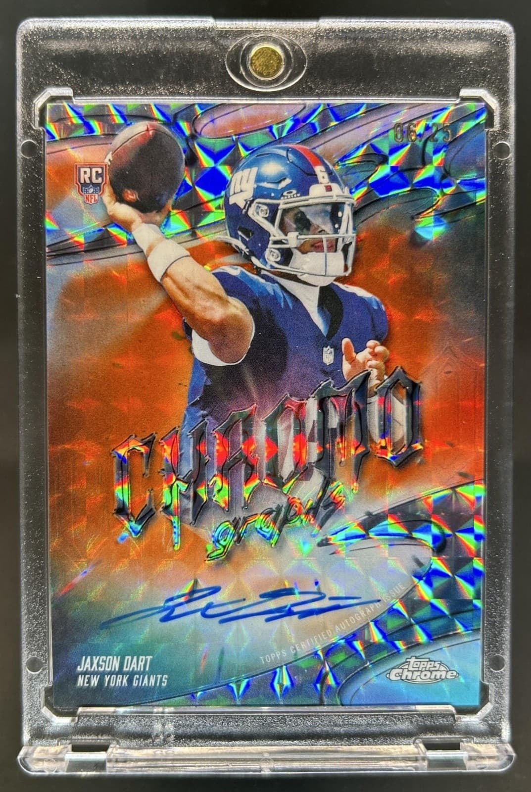 2025 Topps Chrome Jaxson Dart Chromographs Auto RC Orange Geometric #/25