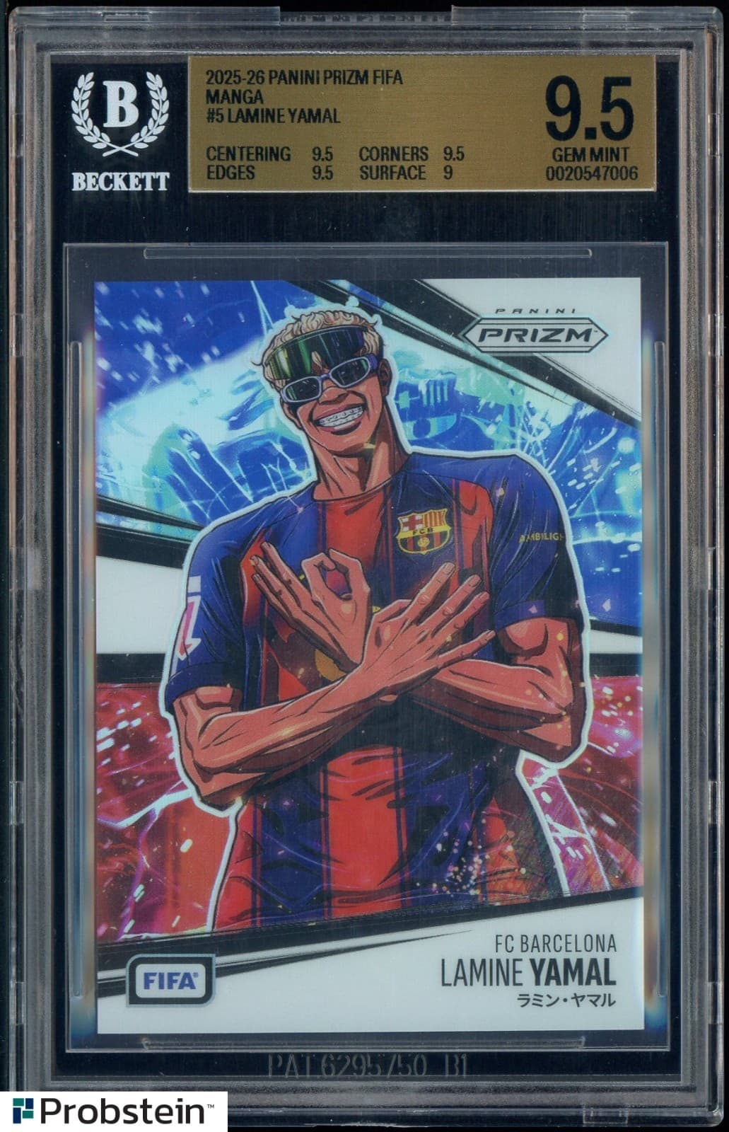 2025-26 Panini Prizm Fifa Soccer MANGA #5 Lamine Yamal SSP CASE HIT BGS 9.5