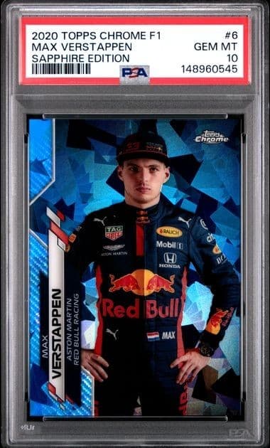 Max Verstappen 2020 TOPPS CHROME F1 SAPPHIRE EDITION #6 PSA 10 GEM MT RC 🔥🔥