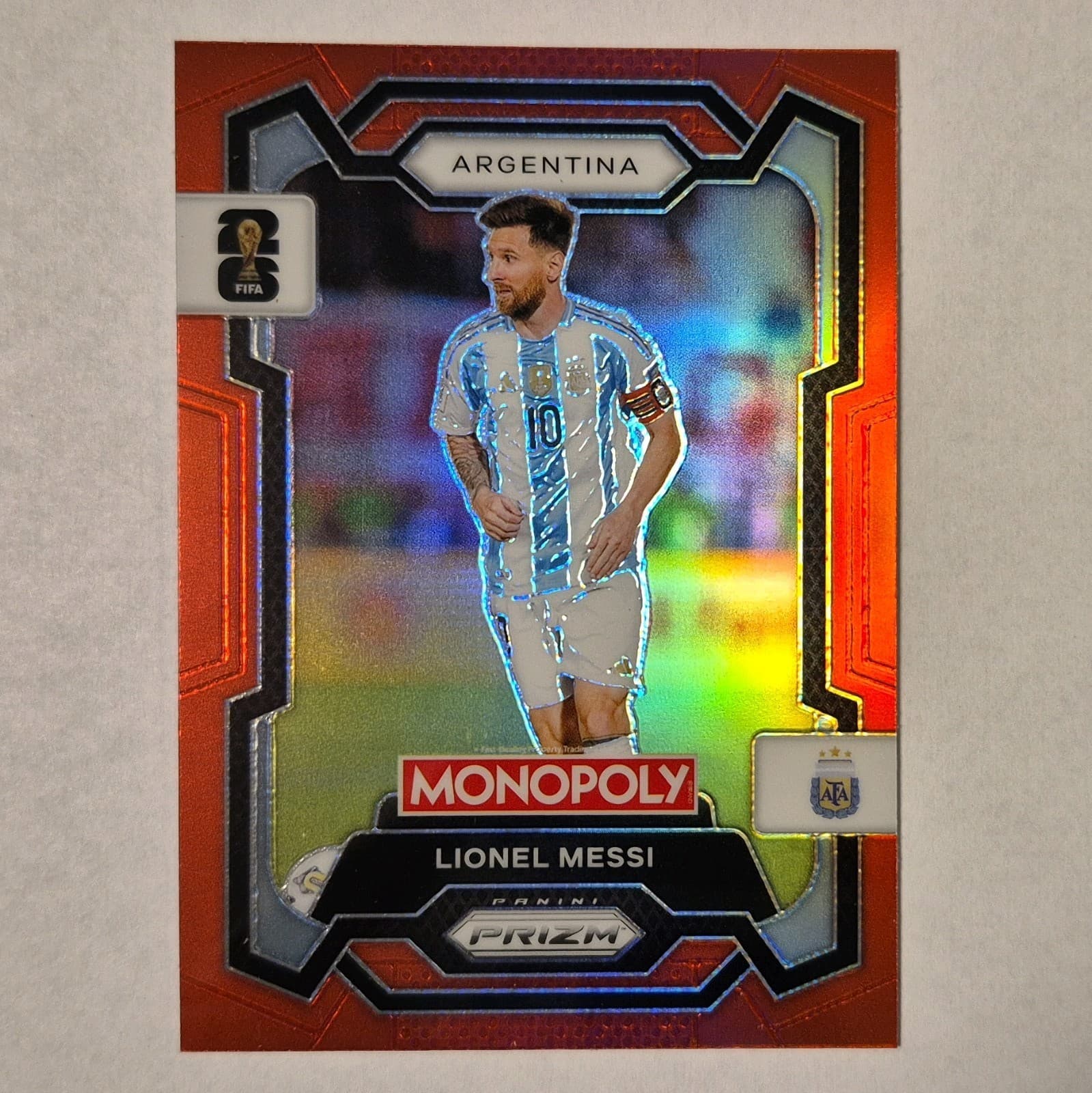 Panini 2026 Prizm Monopoly FIFA World Cup Lionel Messi Argentina #1 Red