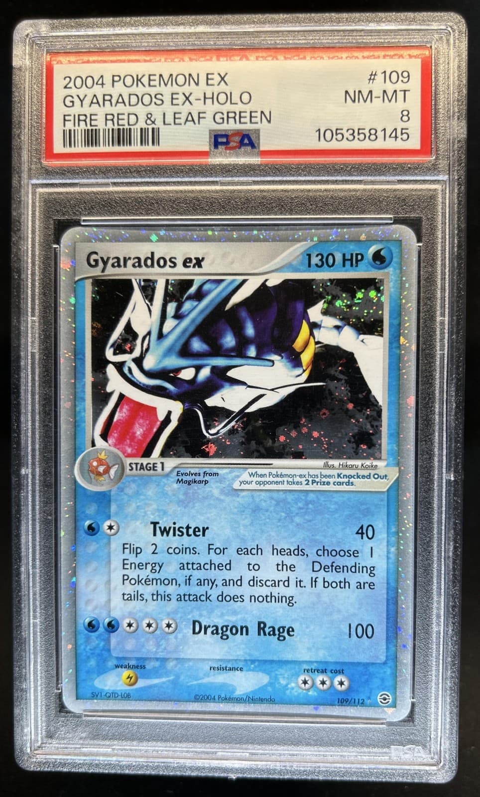 2004 Pokemon EX FireRed & LeafGreen Gyarados Ultra Rare Holo #109/112 PSA 8