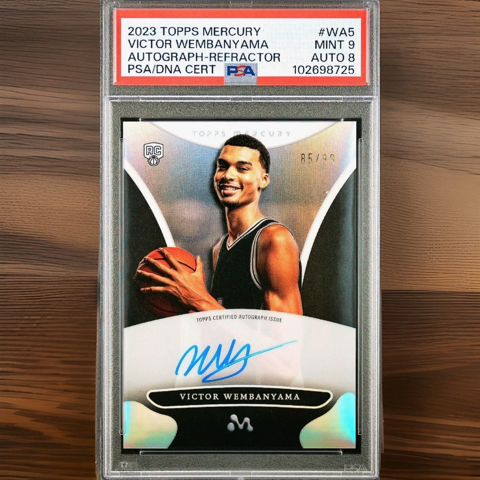 2023 Topps Mercury - Victor Wembanyama (RC) Auto Refractor /99 #WA-5 PSA 9