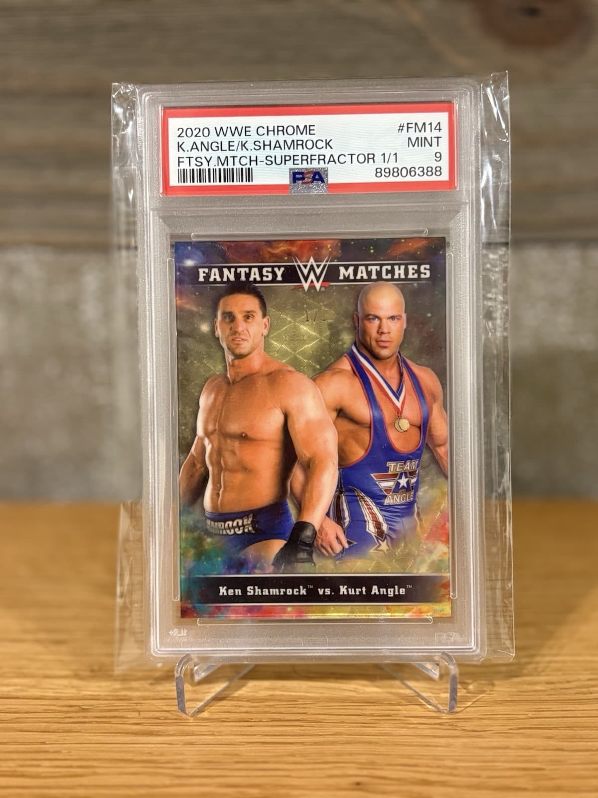 2020 WWE TOPPS CHROME FANTASY MATCHES Shamrock Angle 1/1 SUPERFRACTOR PSA 9 UFC