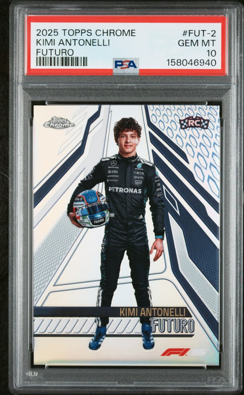 2025 TOPPS CHROME FORMULA 1 FUTURO #FUT-2 KIMI ANTONELLI PSA 10