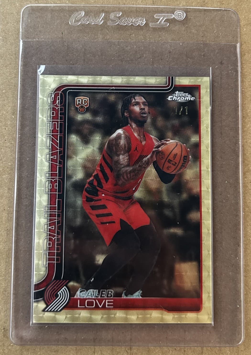 Caleb Love Topps Chrome Update Superfractor RC #198 1/1 Portland Trail Blazers