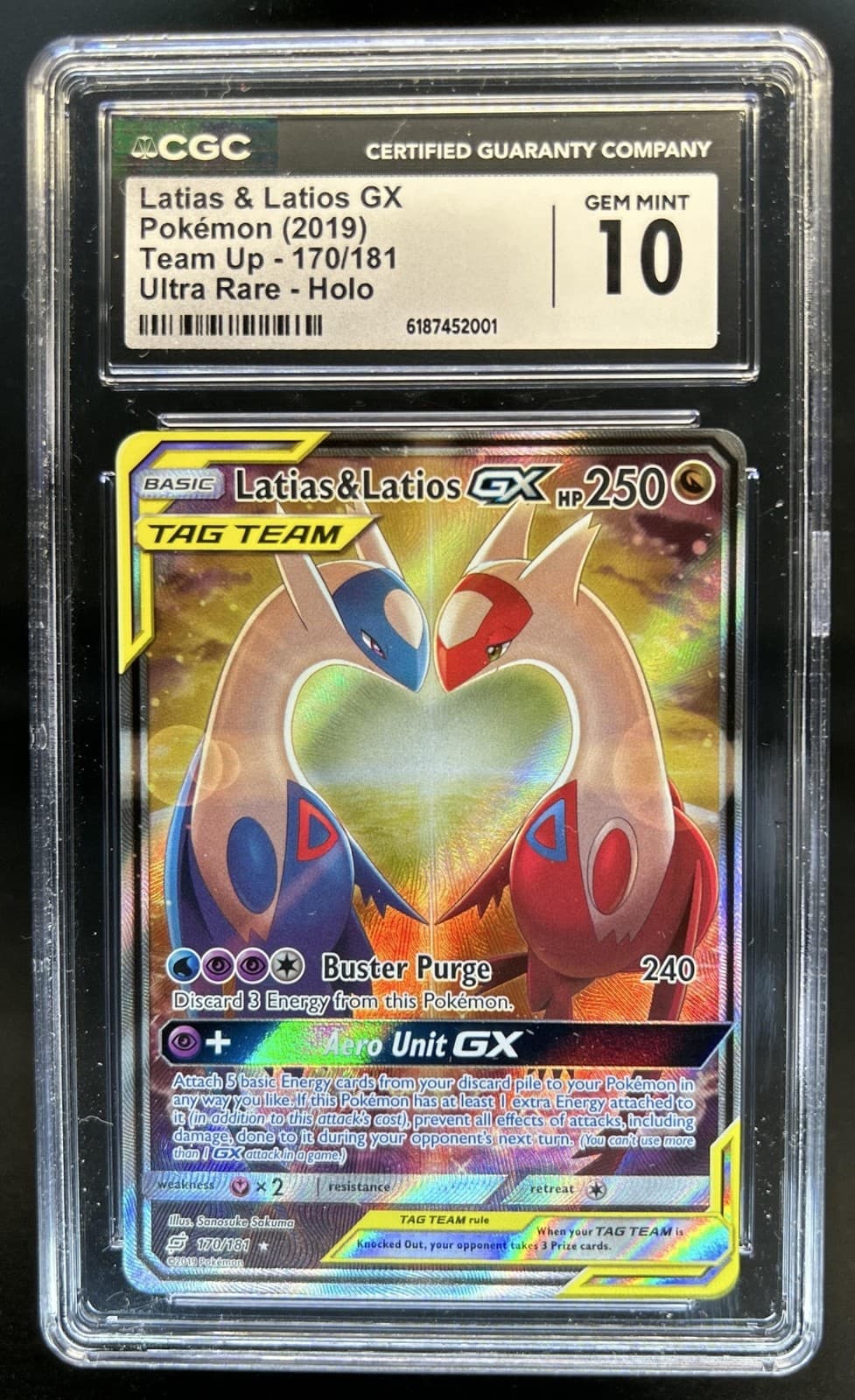 2019 Pokemon Sun & Moon Team Up Latias Latios Holo #170/181 CGC 10 GEM MINT