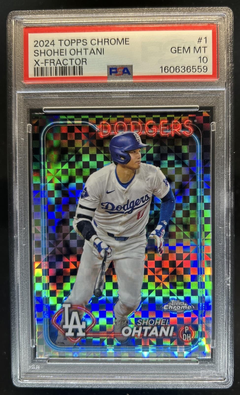 2024 Topps Chrome Shohei Ohtani X Fractor #1 Dodgers PSA 10 GEM MINT