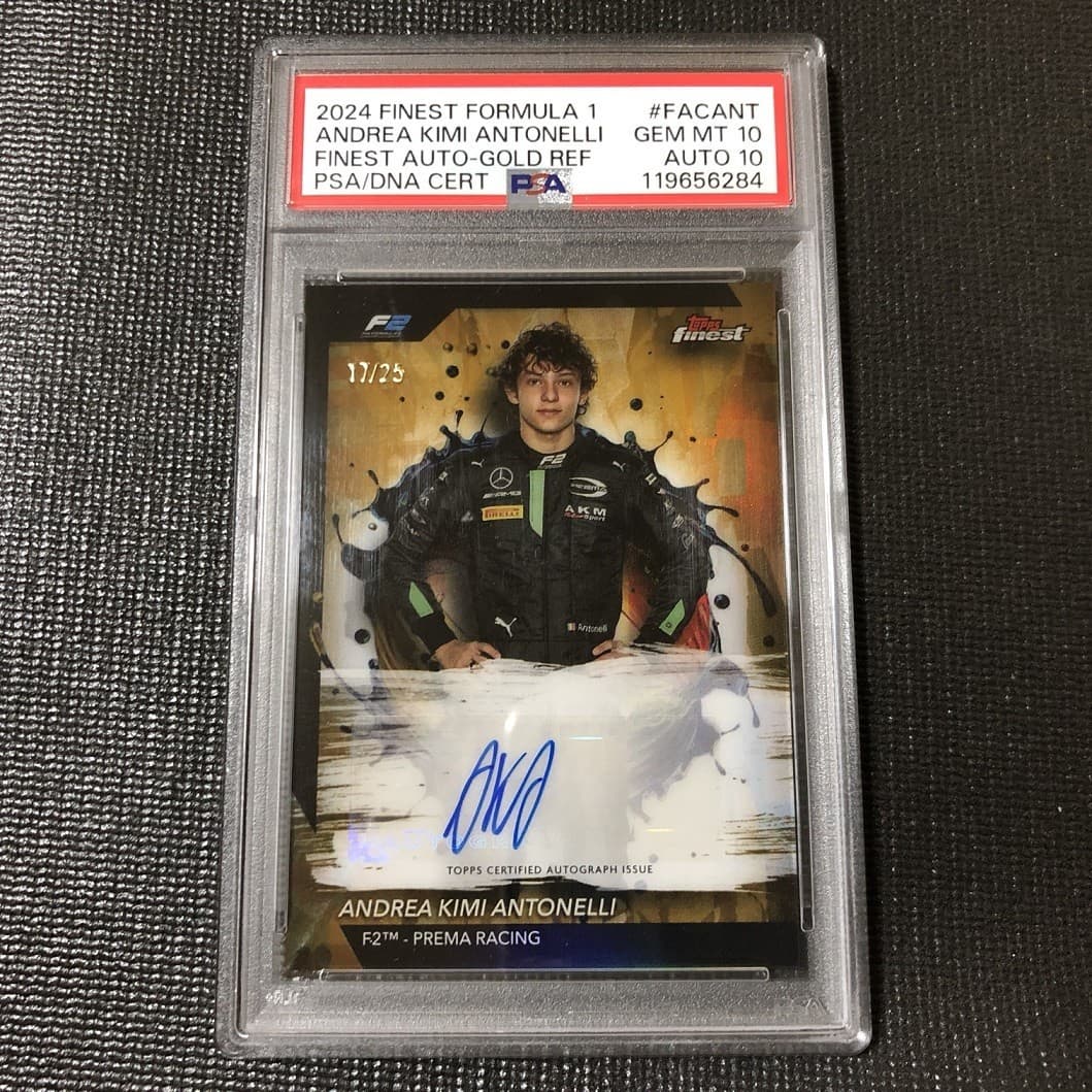 ANDREA KIMI ANTONELLI 2024 Finest F1 1st RC Gold Refractor AUTO /25 PSA 10 POP 3