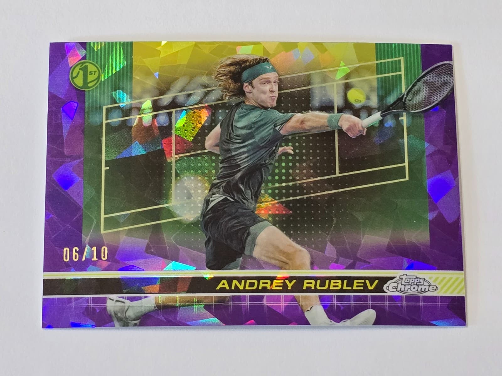 Andrey Rublev 2024 Topps Chrome Tennis Sapphire Edition Purple Sapphire RC /10