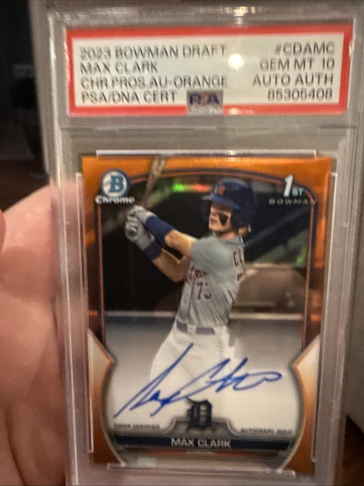 Max Clark Psa 10 2023 Bowman Draft Auto True Orange Refractor 1st /25