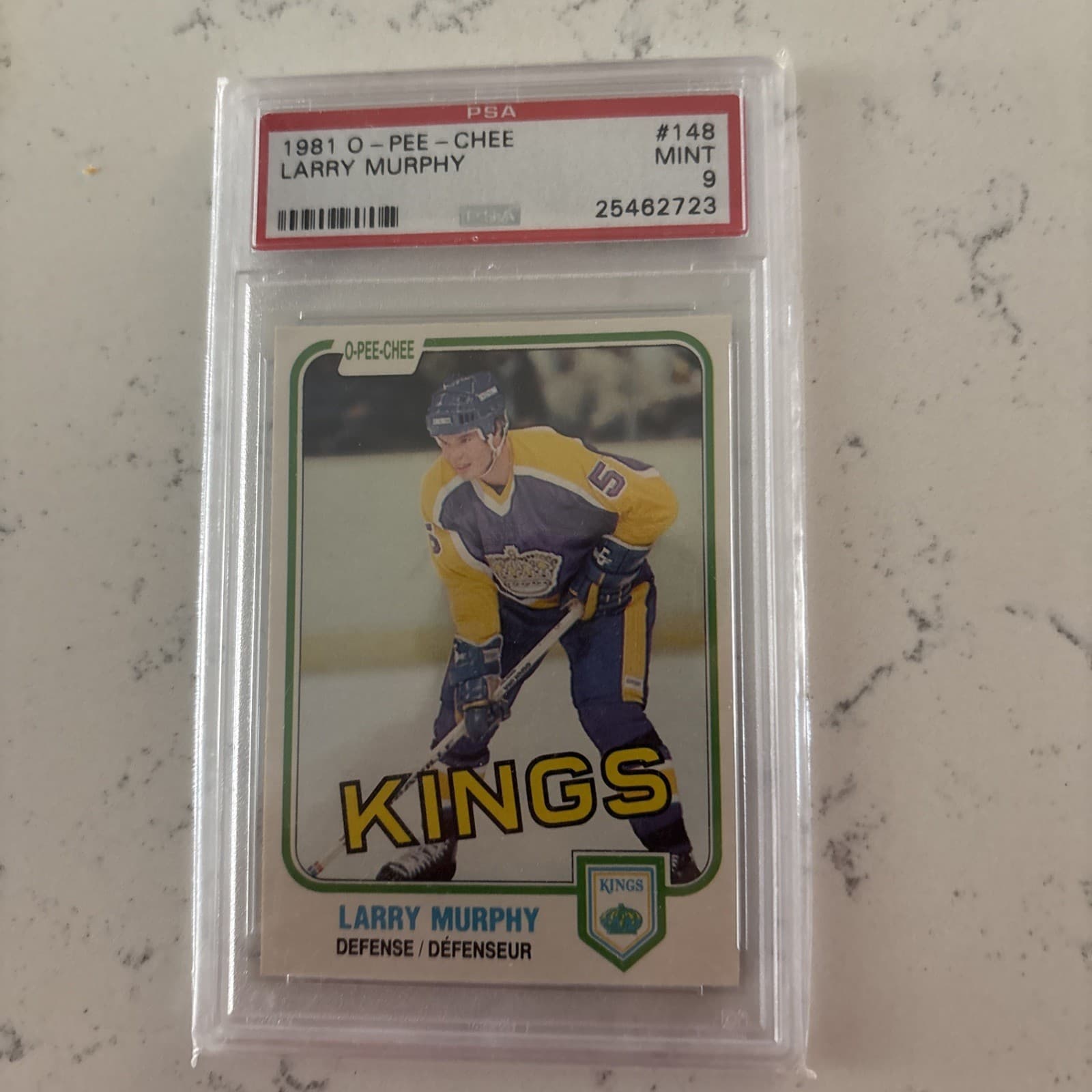 1981 O-Pee-Chee OPC Hockey#148 Larry Murphy HOF Rookie PSA 9 MINT oc LA Kings RC
