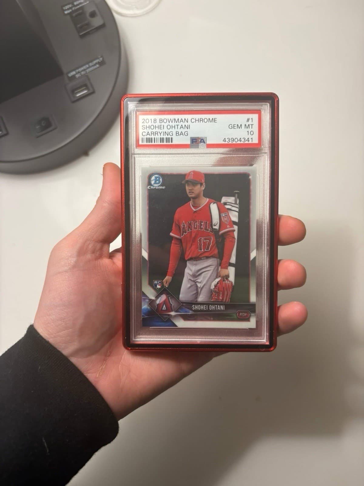 2018 Bowman Chrome Shohei Ohtani Rookie Variation Bag Over Shoulder #1 PSA 10
