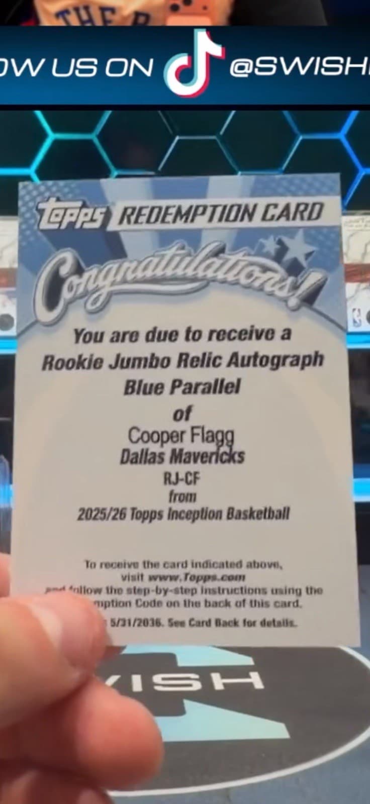 2025-26 Topps Inception Cooper Flagg RPA Blue /25 Rookie Jumbo Auto Redemption