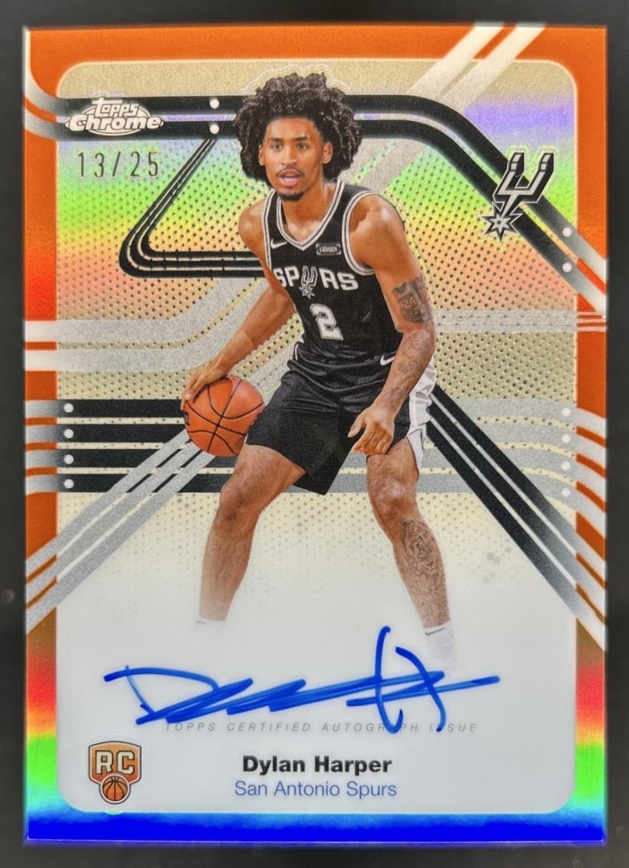 2025-26 Topps Chrome Dylan Harper Next Stop RC Orange Refractor Auto #/25