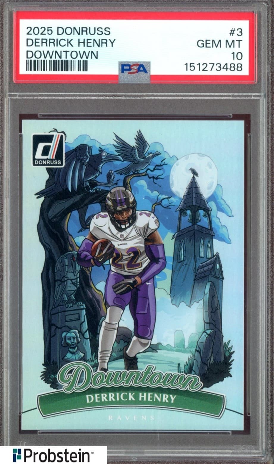 2025 Donruss Downtown #3 Derrick Henry Ravens SSP CASE HIT PSA 10 GEM MINT
