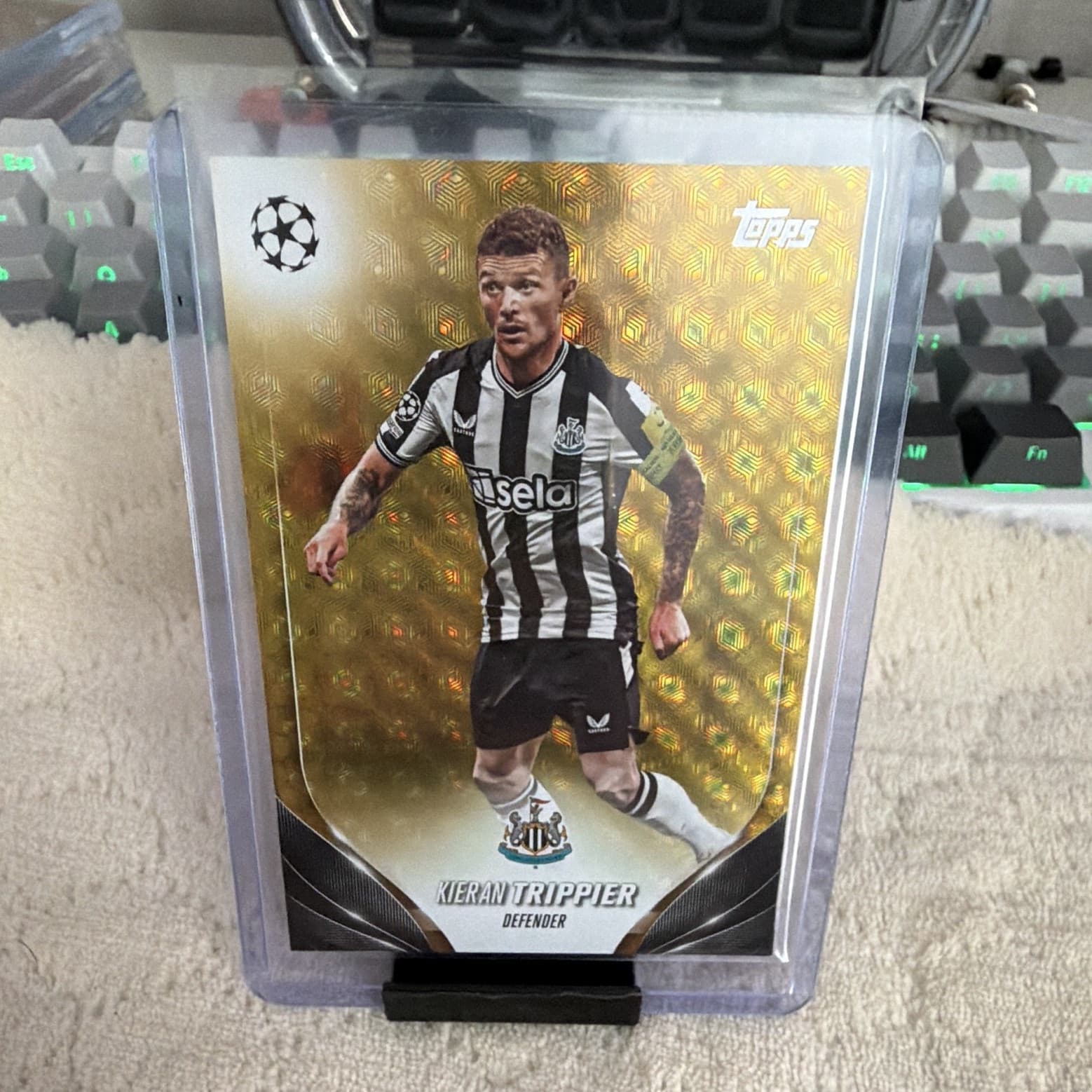 Topps 2022/23 UEFA Club Competitions Kieran Trippier #126 Gold Parallel NUFC 1/1