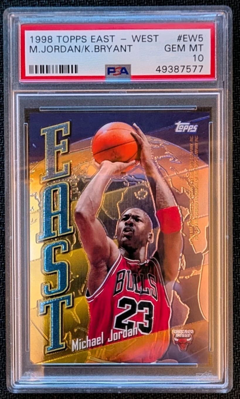 Topps 1998-99 East/West Insert #EW5 Kobe Bryant Michael Jordan PSA 10