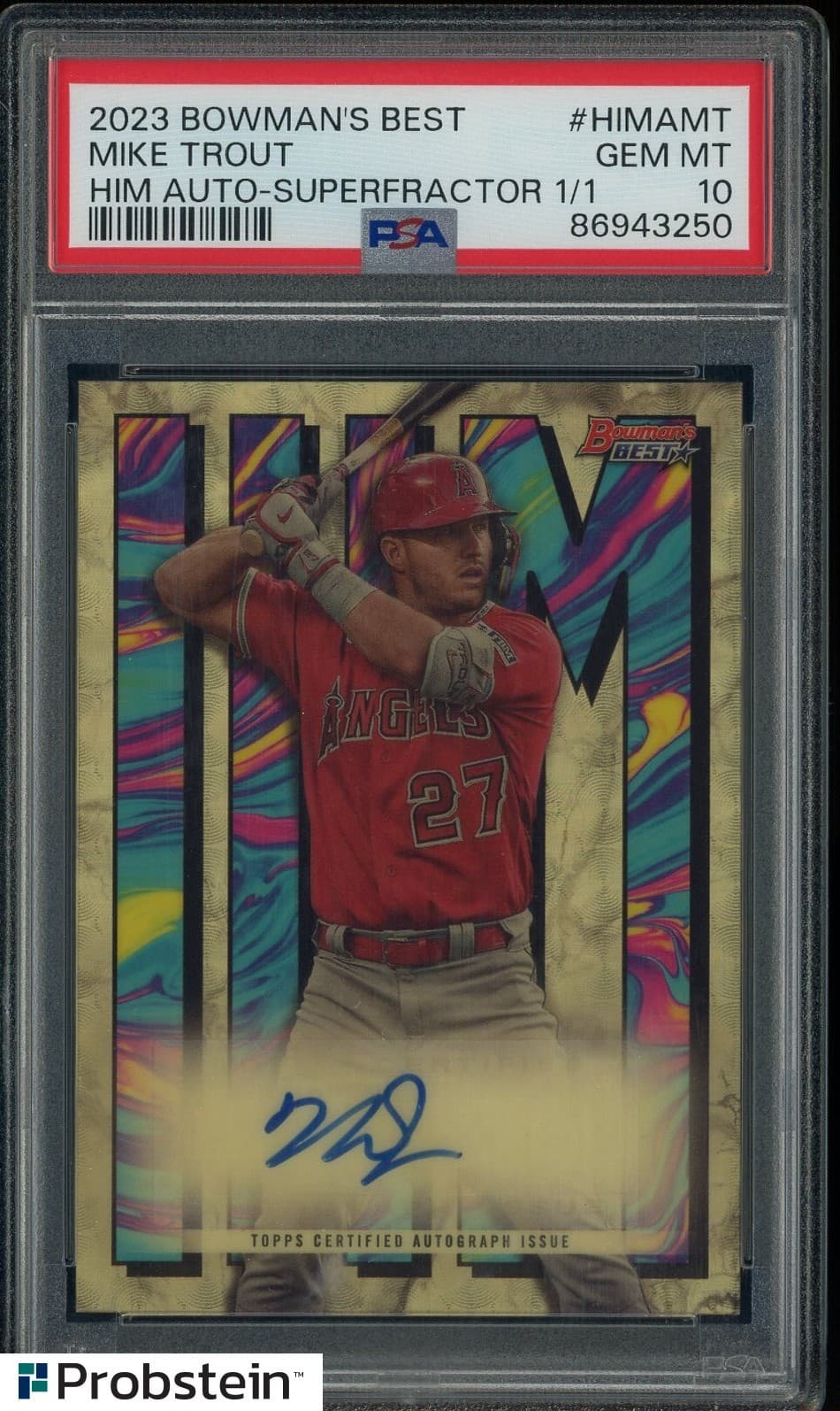 2023 Bowman's Best HIM Superfractor Mike Trout Angels 1/1 PSA 10 GEM MINT