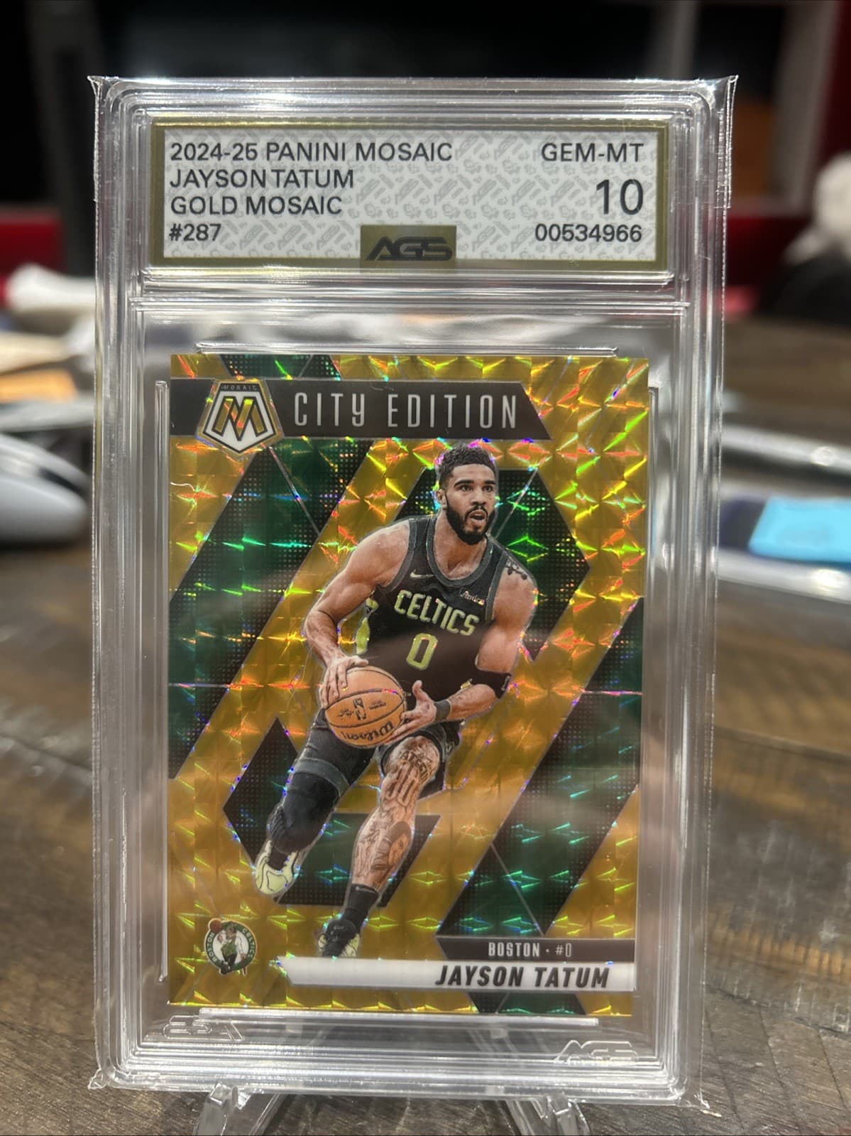 2024-25 Panini Mosaic - Jayson Tatum #287 Gold Mosaic Prizm 10/10 (EBAY 1/1 !!)
