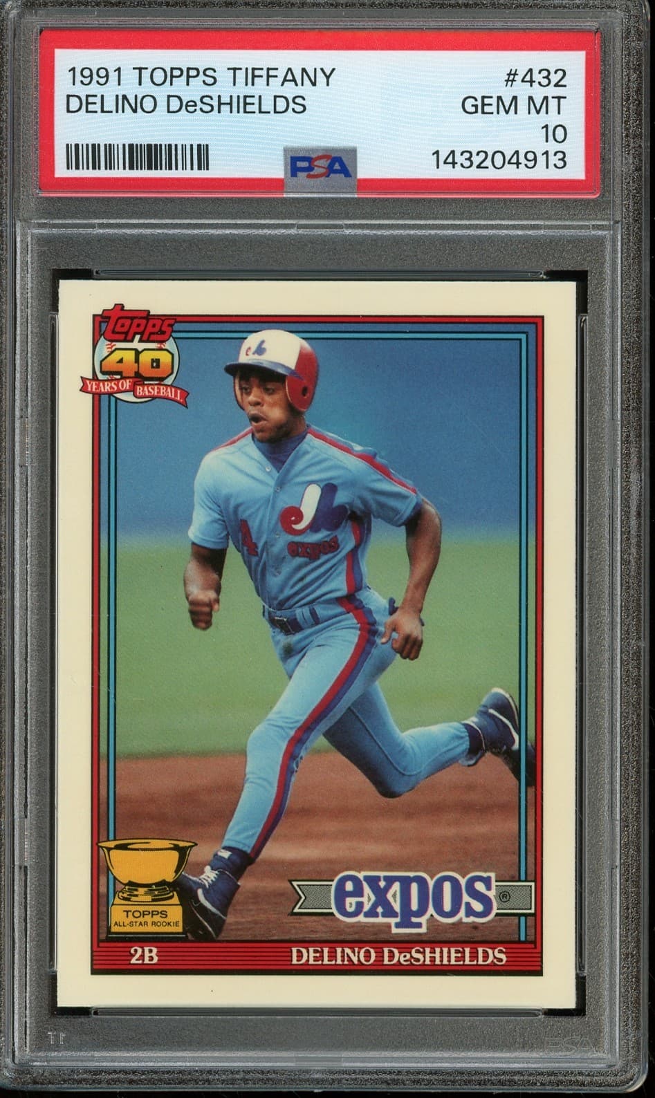 1991 TOPPS TIFFANY #432 DELINO DeSHIELDS PSA 10
