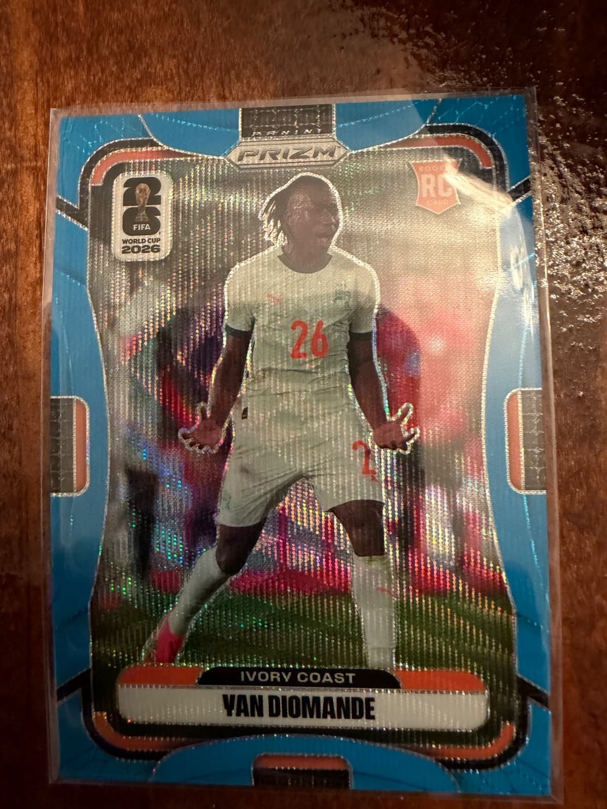 Yan Diomande 2026 Panini Prizm World Cup  Fluorescent Blue Wave Prizm RC 60/225