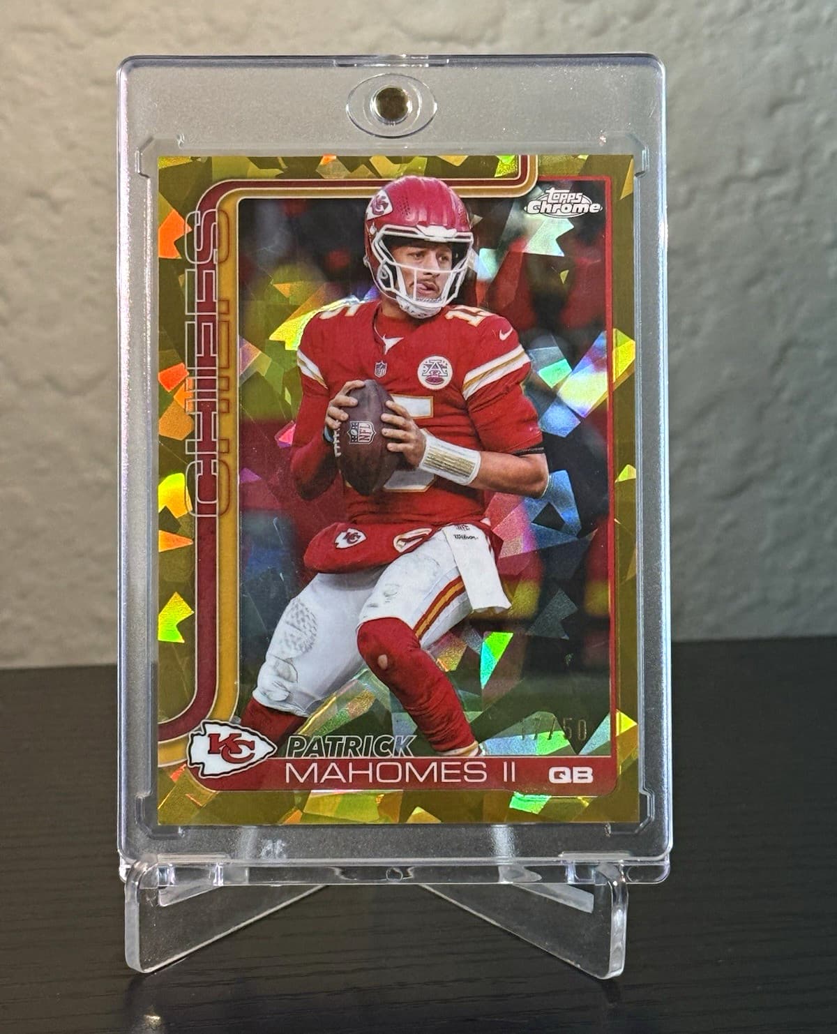 GOLD /50 Patrick Mahomes 2025 Topps Chrome Sapphire Kansas City Chiefs Case Hit!