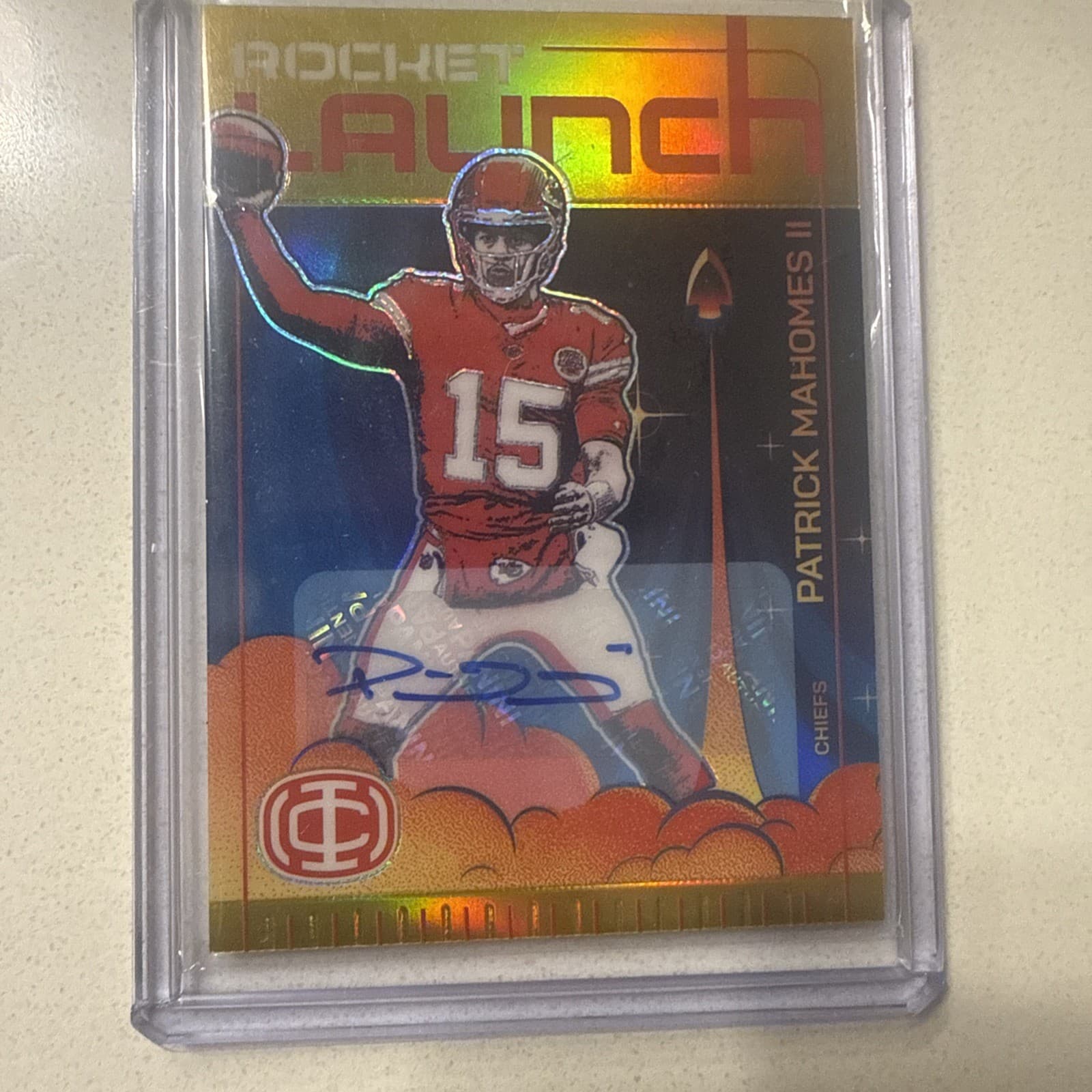 2025 Panini Icon Collection Patrick Mahomes II Rocket Launch SSP Auto /15 READ