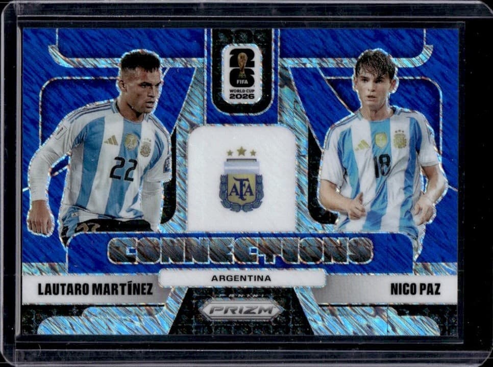 2026 Prizm World Cup Lautaro Martinez Nico Paz Connections Blue Shimmer #/8