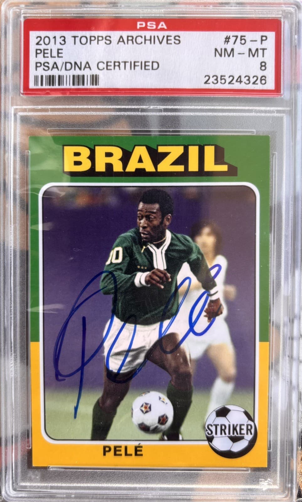 💫POP 2💫 2013 Topps Archives Pele Auto PSA 8 Soccer Vintage Fan Favorites