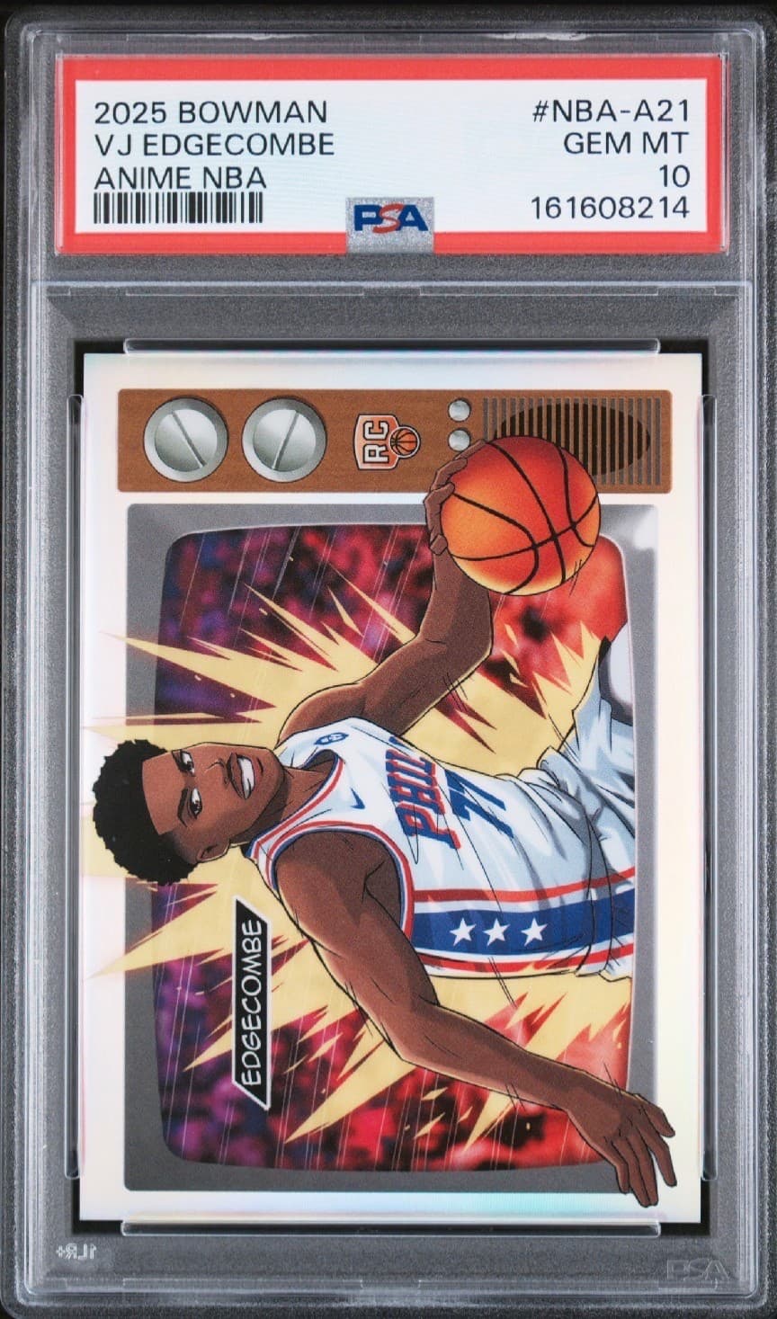 2025 Bowman VJ Edgecombe Anime NBA PSA 10 #NBA-A21 POP 2