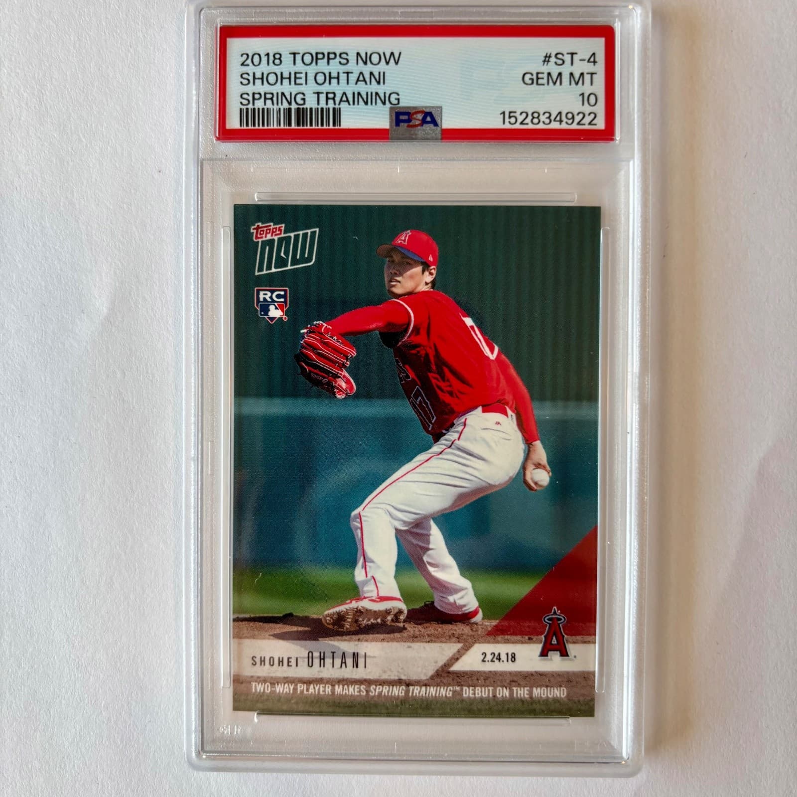 2018 Topps Now Shohei Ohtani RC Spring Training Debut Rookie #ST-4 PSA 10 💎