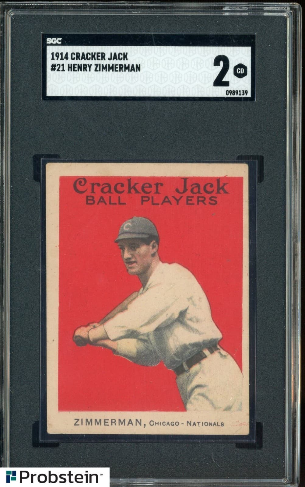 1914 Cracker Jack #21 Henry Heine Zimmerman Chicago SGC 2 GOOD