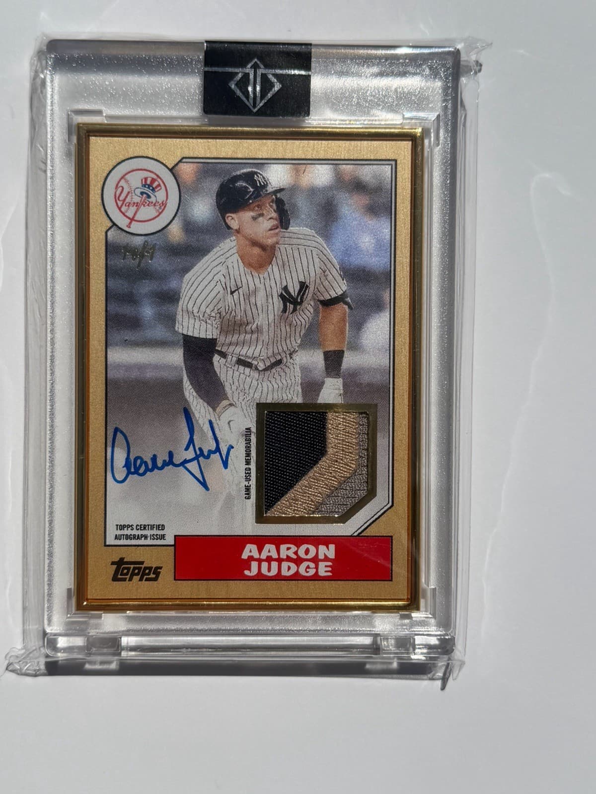 2022 Topps Transcendent Gold Aaron Judge 1987 On Card Auto GU Patch 1/1 Grail 🔥