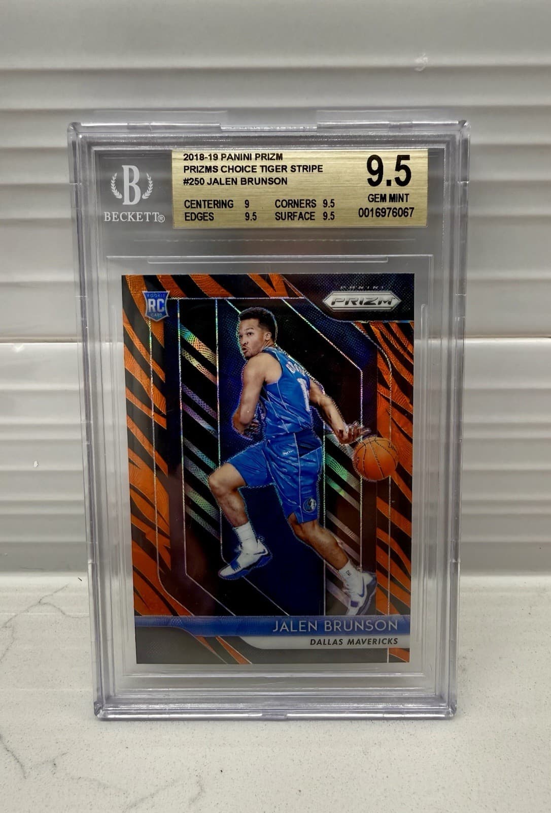 2018-19 Panini Prizm Jalen Brunson Tiger Prizms Rookie BGS 9.5 GEM MVP 🏆