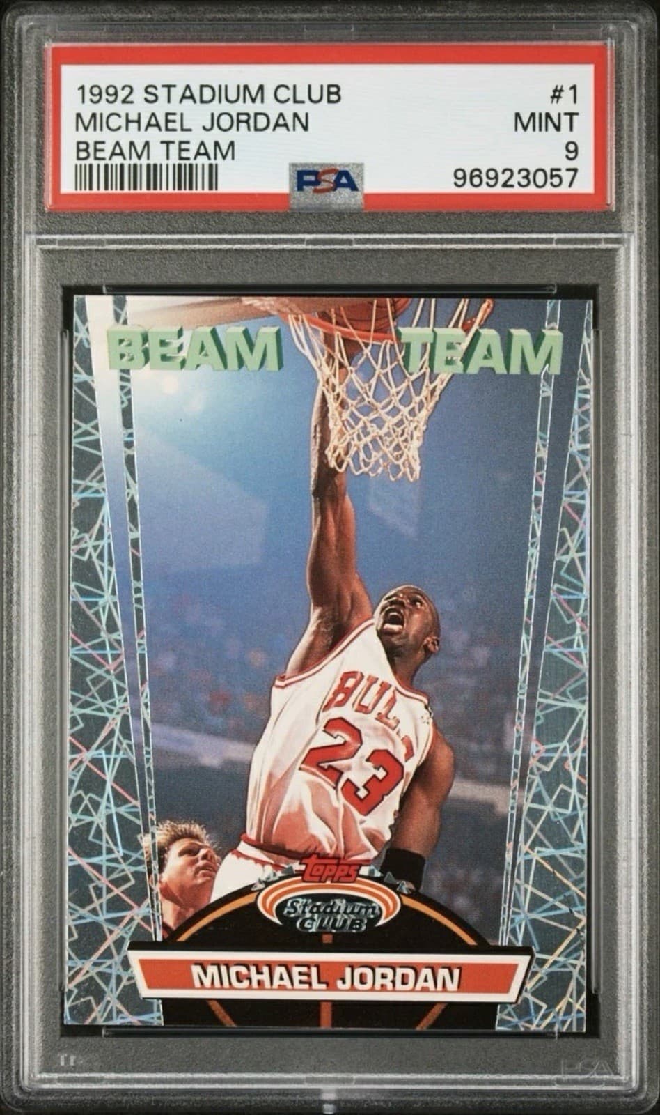 1992-93 Michael Jordan Beam Team #1 PSA 9 MINT Topps Stadium Club MJ AIR