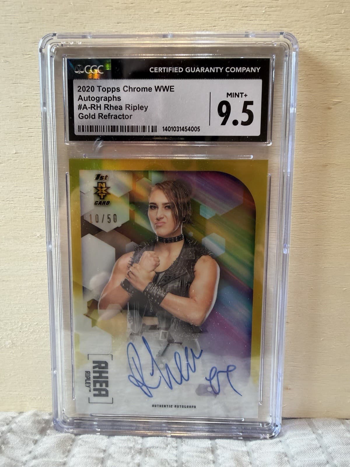Rhea Ripley RC Rookie Auto Gold /50 CGC 9.5 Topps WWE 2020 Chrome