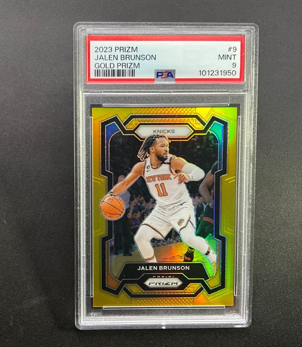 2023-24 Panini Prizm - Jalen Brunson #9 Gold Prizm 10/10 - PSA 9