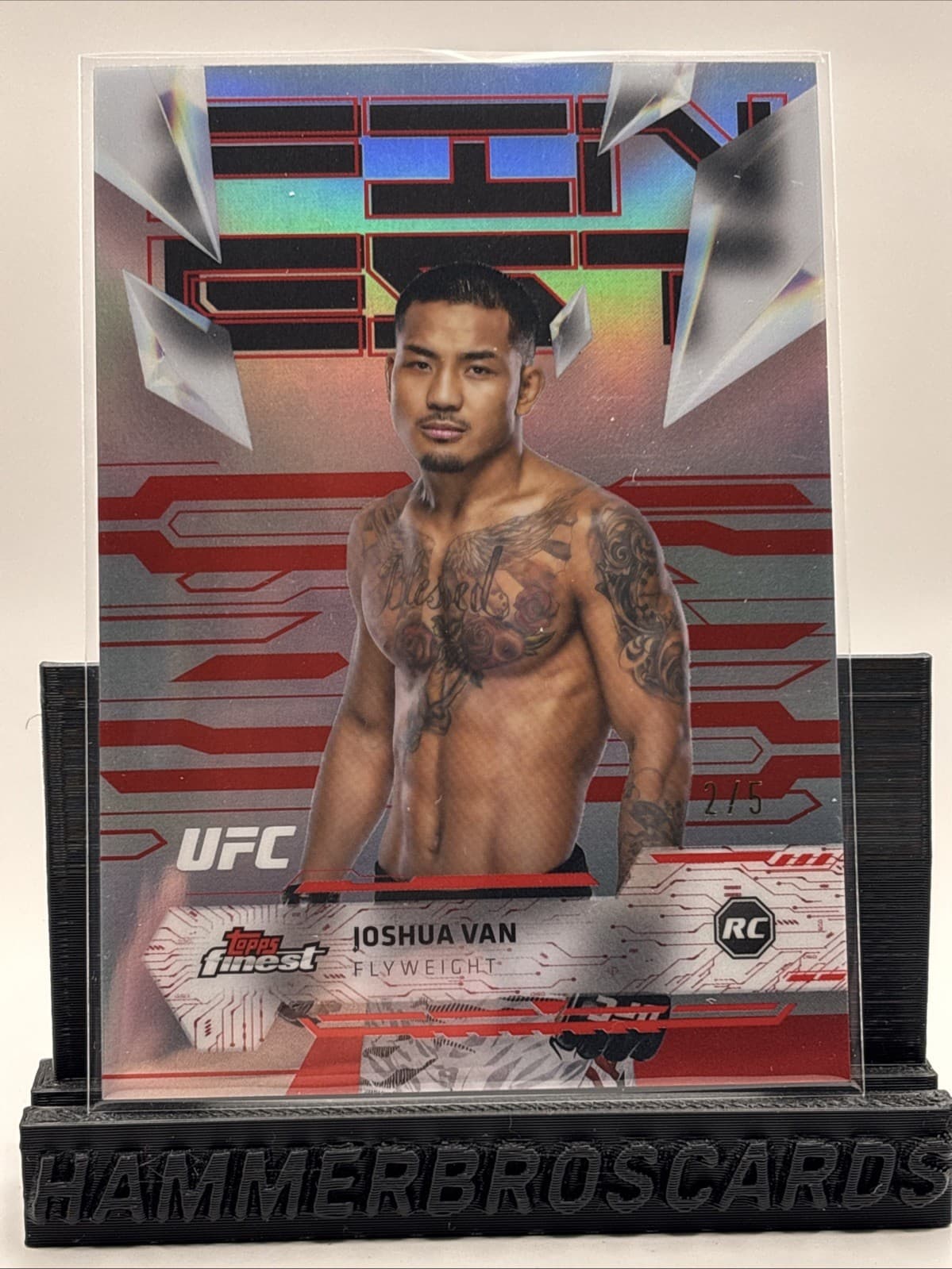 Joshua Van RC 2025 Topps Finest UFC Red Refractor 2 of 5 #164 Rookie