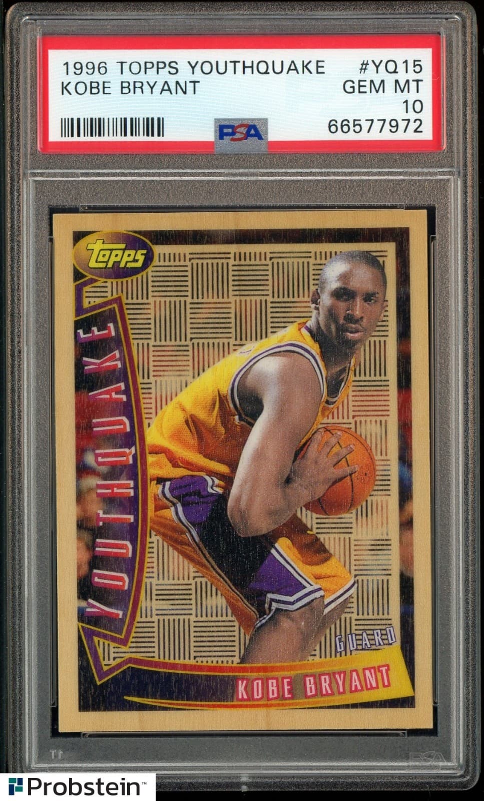 1996-97 Topps Youthquake #YQ15 Kobe Bryant Lakers RC Rookie HOF PSA 10 GEM MINT