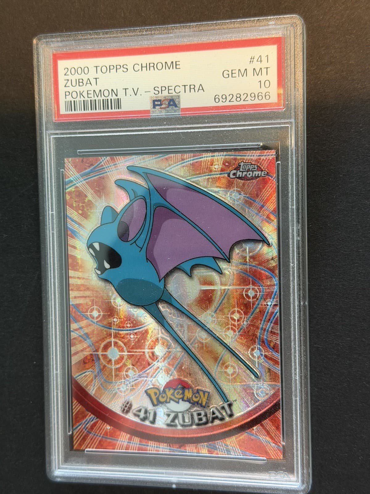 Pokemon 2000 Topps Chrome / #41 / ZUBAT / PSA 10 / SPECTRA