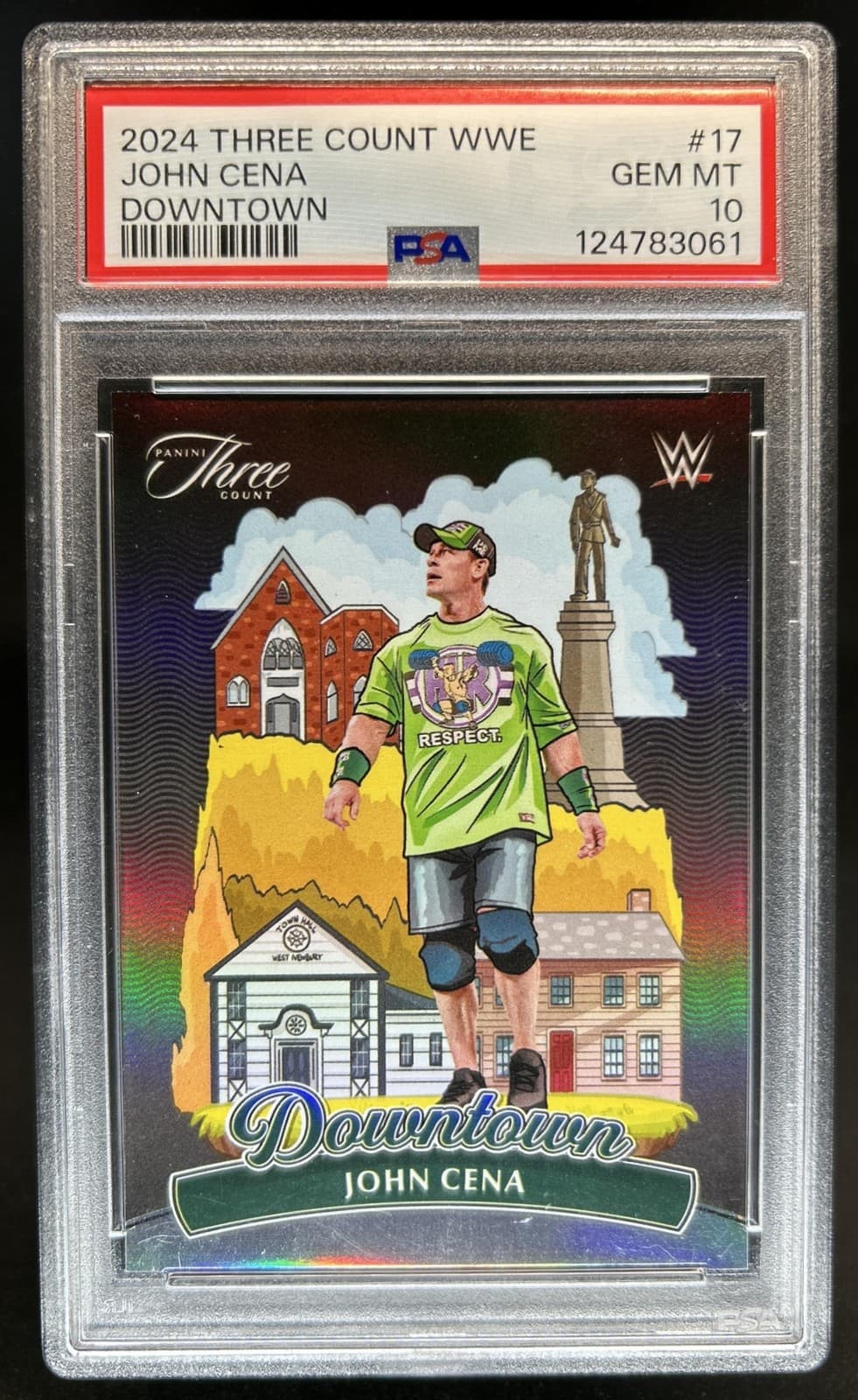 2024 Panini Three Count WWE John Cena Downtown SSP #17 PSA 10 GEM MINT