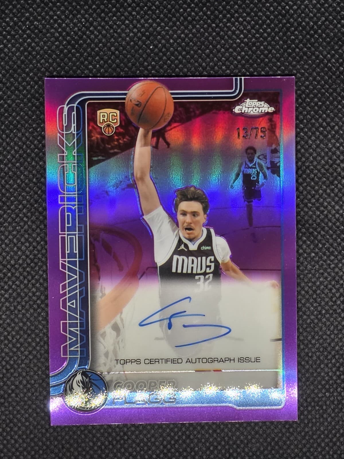 2025 Topps Chrome Update Purple Refractor Cooper Flagg ROOKIE AUTO /75 #TCA-CF