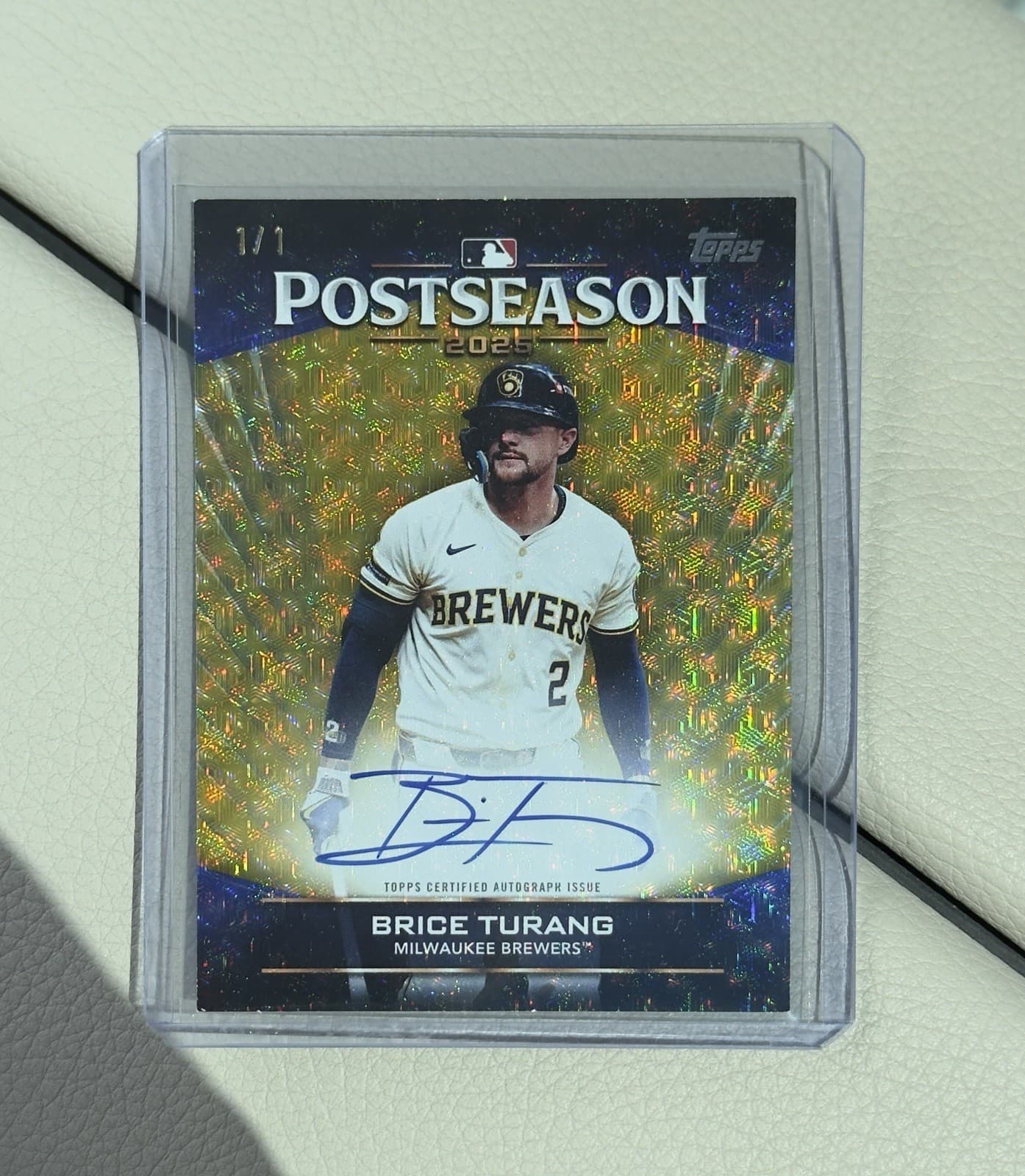 2026 Topps Series 2 Brice Turang Postseason Performers Auto Foilfractor 1/1