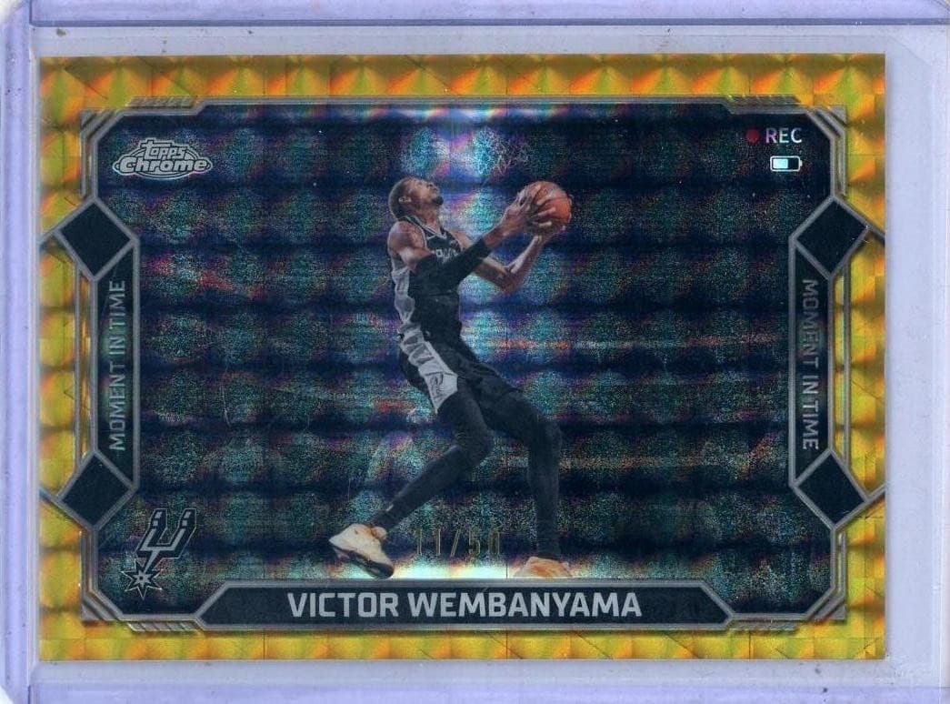 2025-26 Topps Chrome Victor Wembanyama Moments In Time Gold Geo #11/50 K886